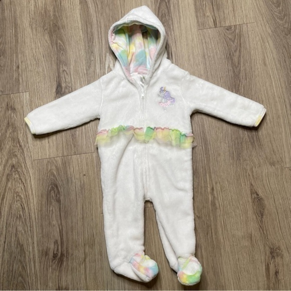 Penelope Mack One Piece Hoodie | Baby 6 - 9 months | White with Pastel